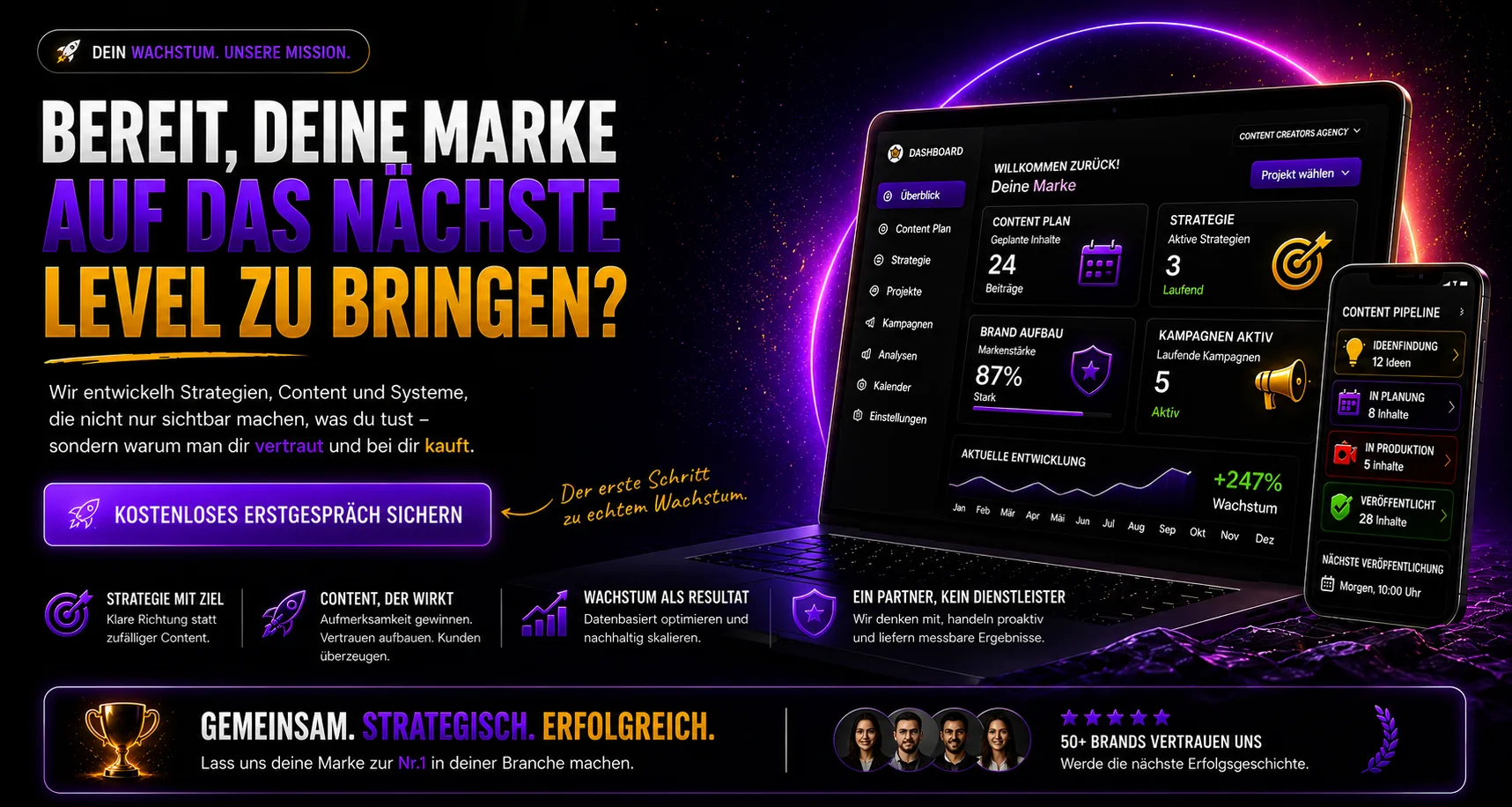 Bereit, deine Marke auf das nächste Level zu bringen?